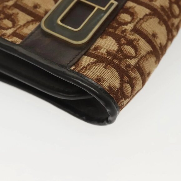 Christian Dior Trotter Canvas Shoulder Bag Brown Gold Auth ep10263 - Picture 4 of 16